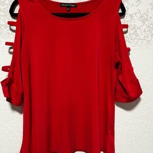 Always Indigo Red Cutout Sleeve Blouse - Size M